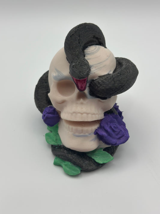 Skull with Snake & Roses