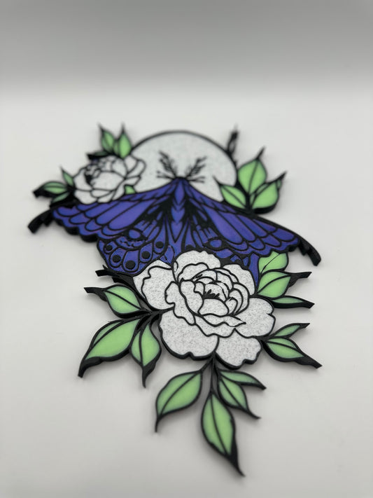 Moth with Flowers Wall Art